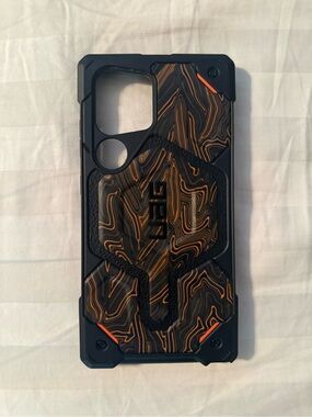 UAG Black Phone Case with Orange Marble Pattern (Limited edition )